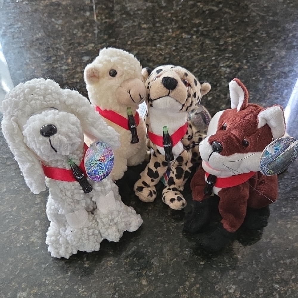 Coca Cola Set of Plush Bean Bag  Animal Toys 1999